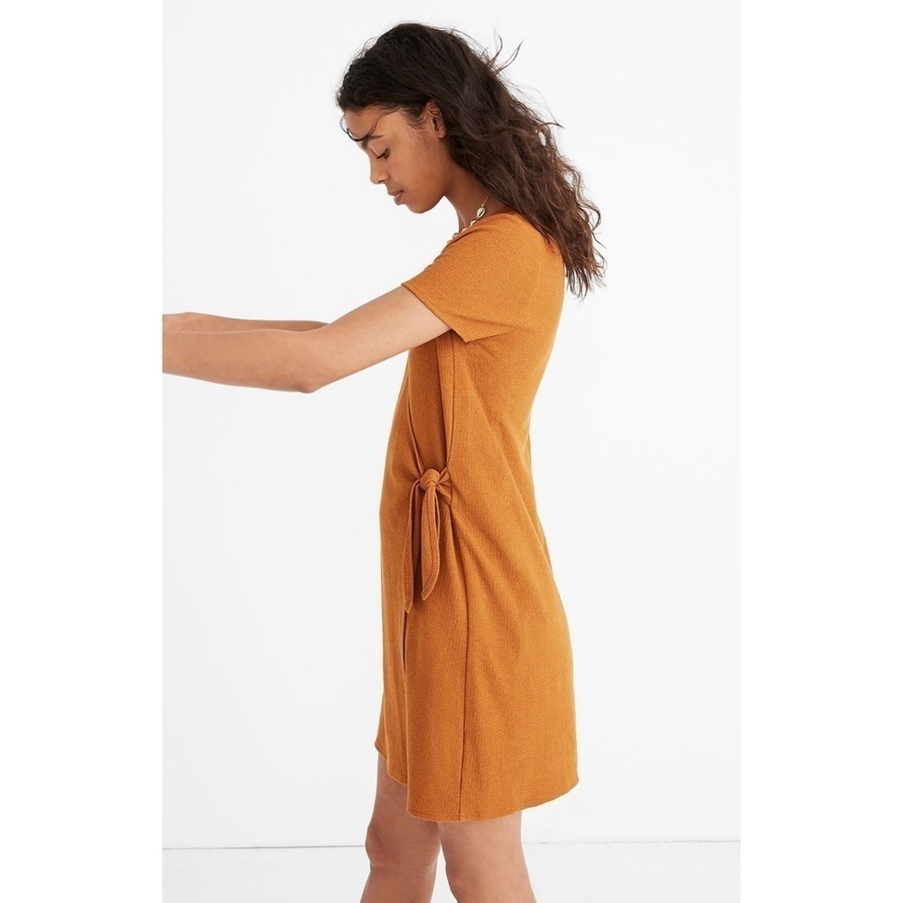 Madewell Texture & Thread Short-Sleeve Side-Tie Dress